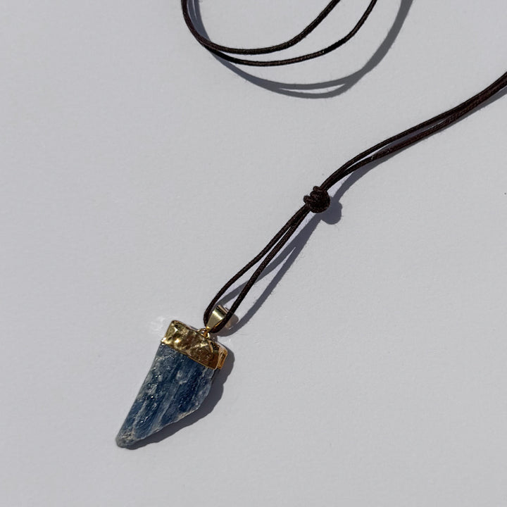 Raw Kyanite Necklace | Cotton Cord
