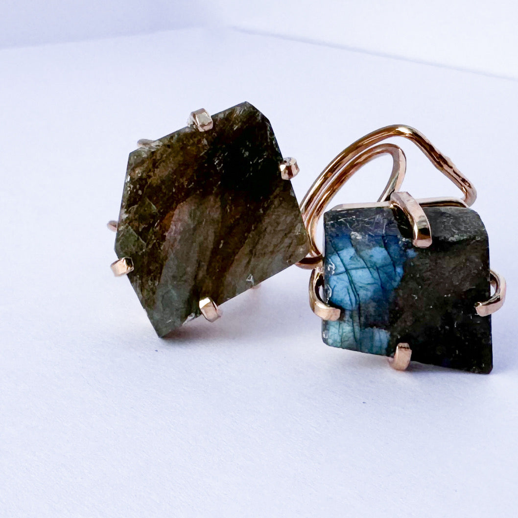 MINERAL LOOP FREQUENCY SHIFTER Labradorite Ring