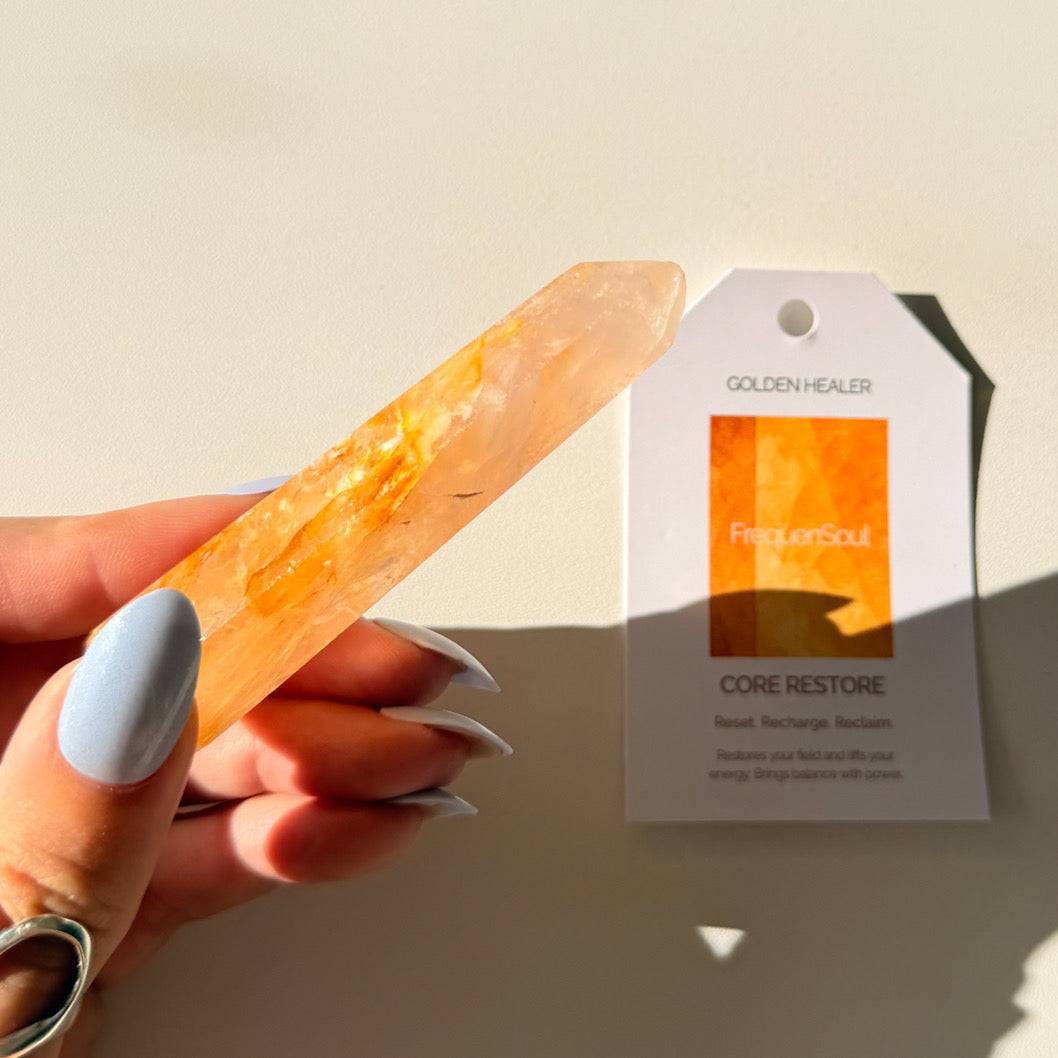 Golden Healer x Rose Quartz Point | 61g  9x2.5cm RARE