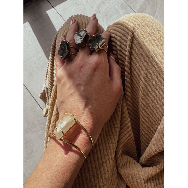 MINERAL LOOP FREQUENCY SHIFTER Labradorite Ring