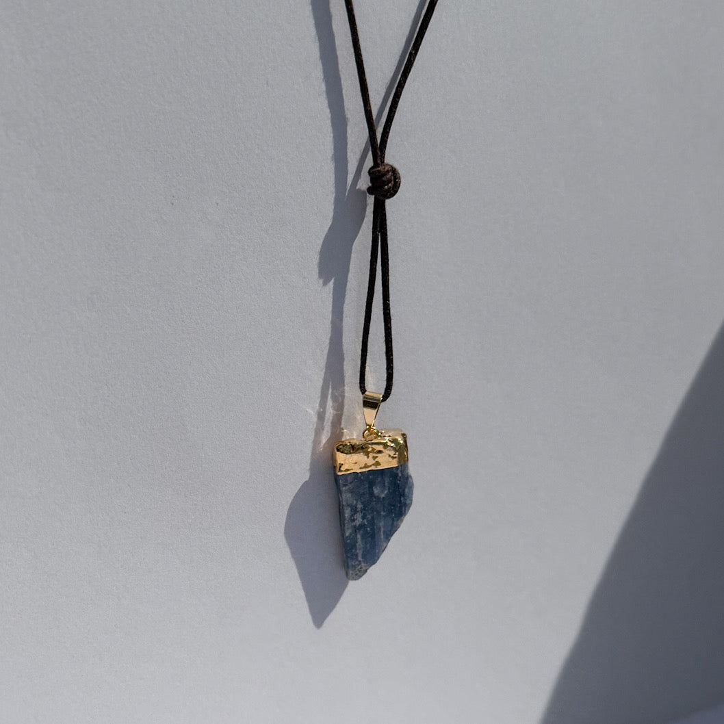 Raw Kyanite Necklace | Cotton Cord