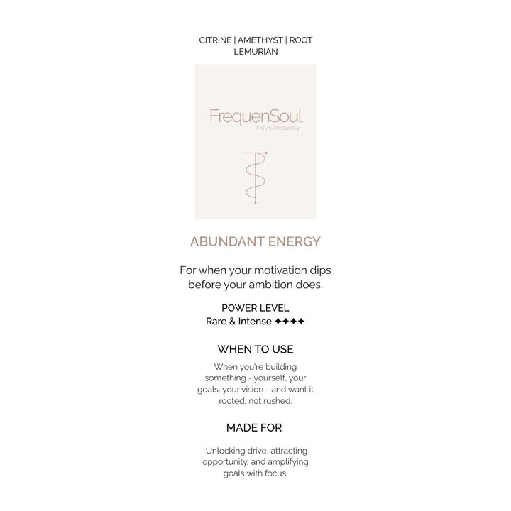 ABUNDANT ENERGY Crystal Formation Intention Set