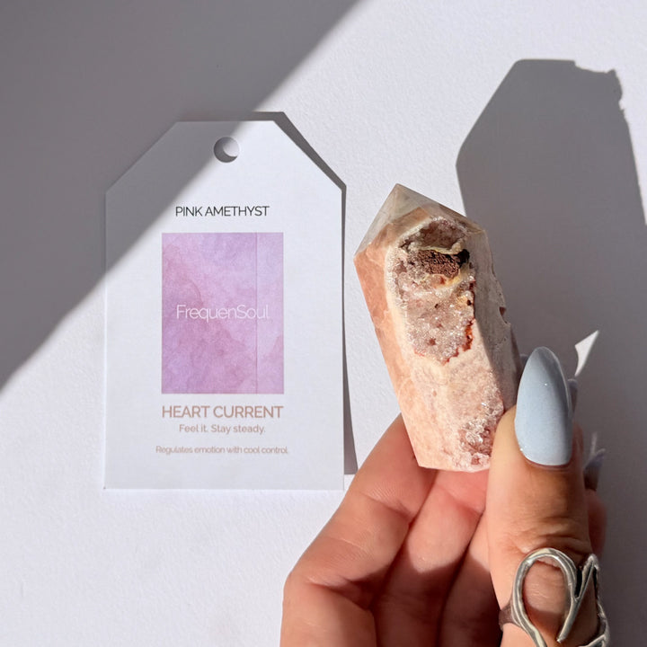 Pink Amethyst Druzy Point | 55g | 6x2.5cm