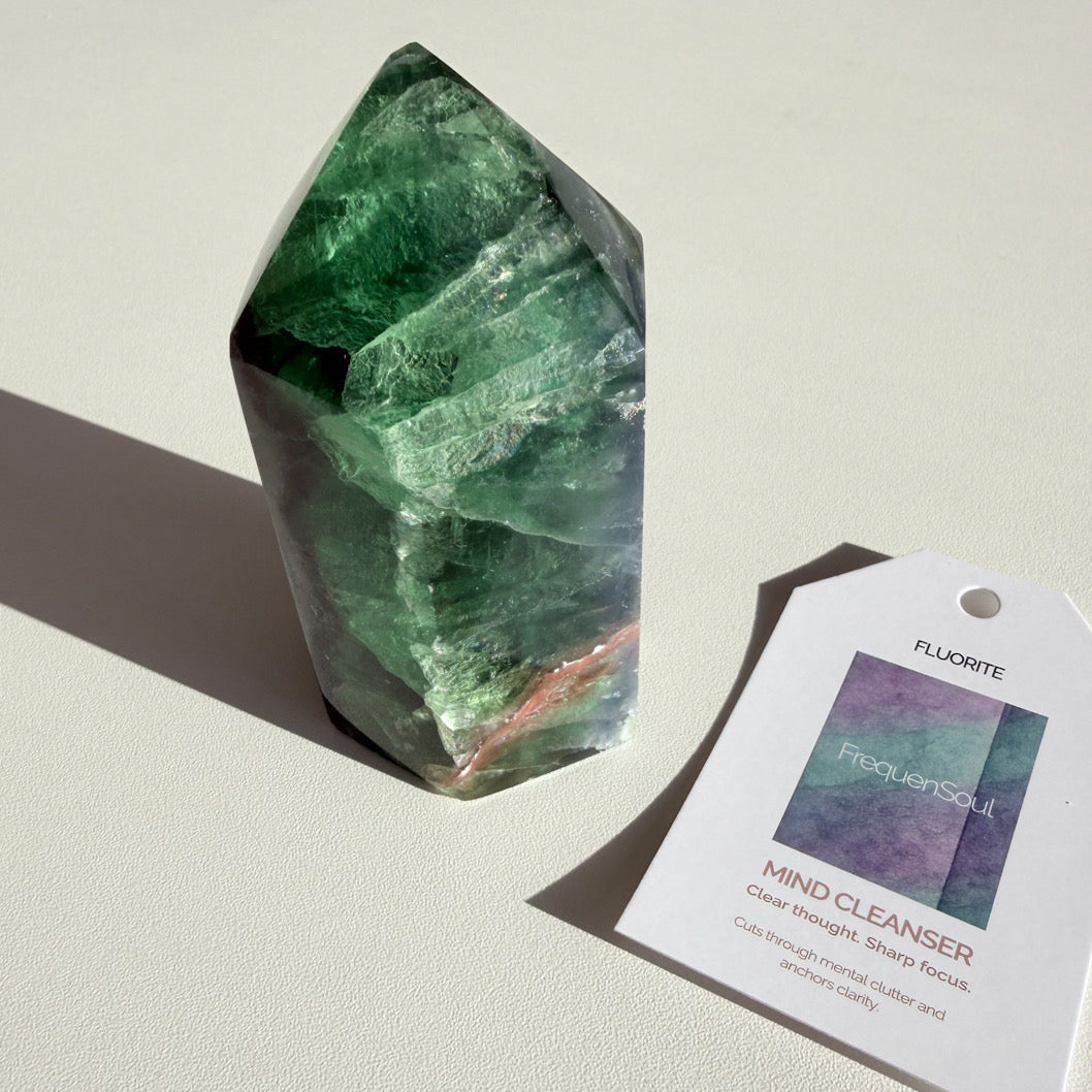 FLUORITE POINT 408g | 10x4.5cm Mind Cleanser  (Brazilian A-Grade)