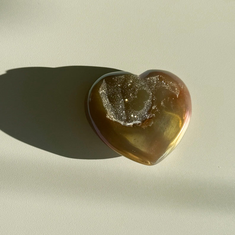 AURA AGATE HEART Golden
