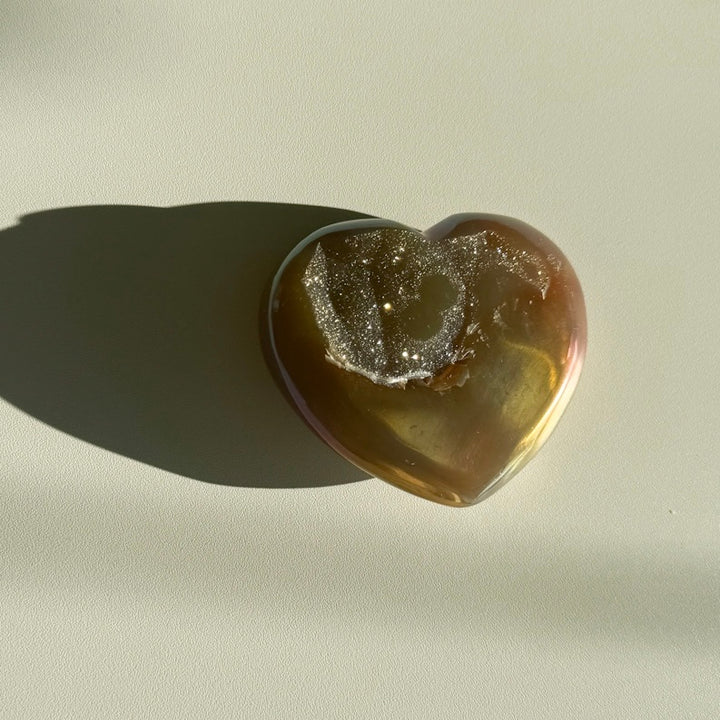 AURA AGATE HEART Golden