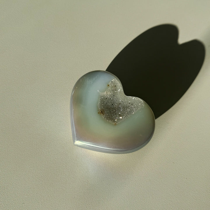 AURA AGATE HEART Silver