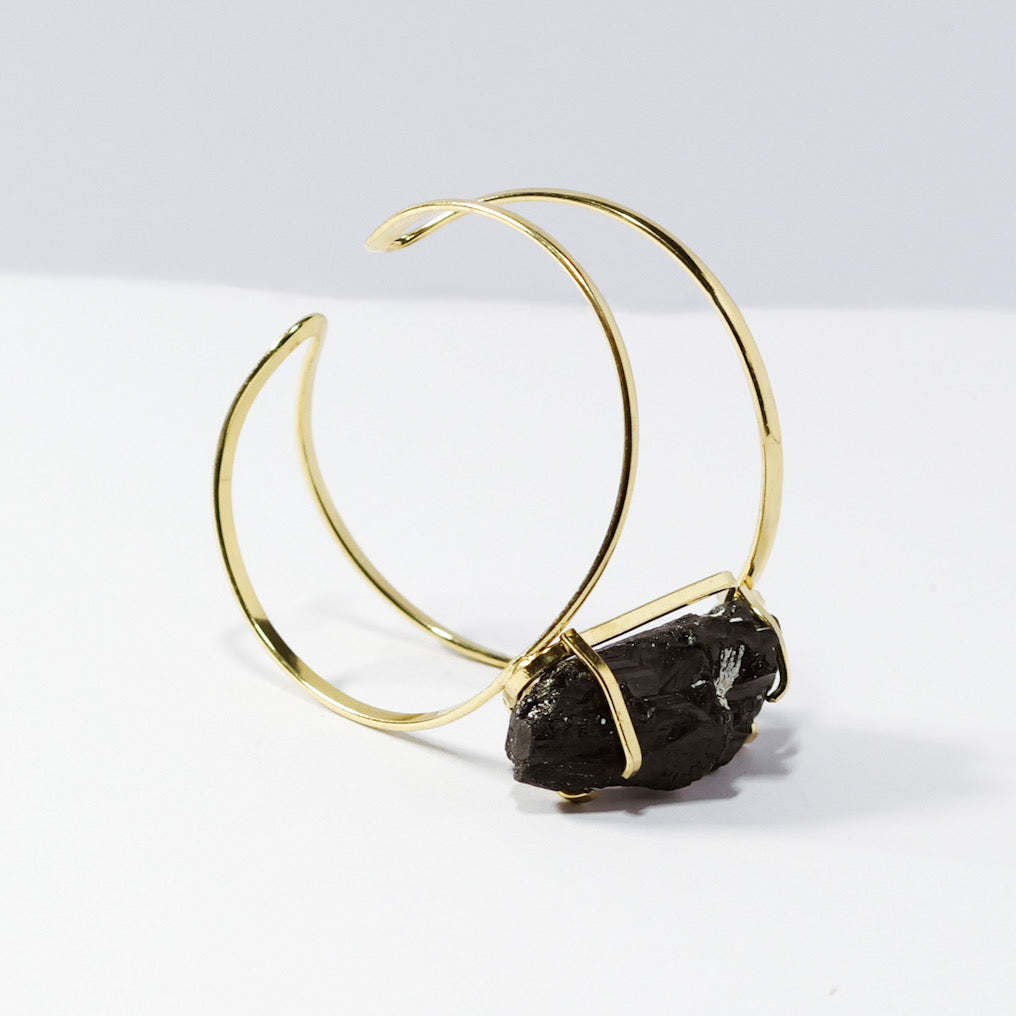 MINERAL CURRENT FORCE FIELD Black Tourmaline Crystal Cuff