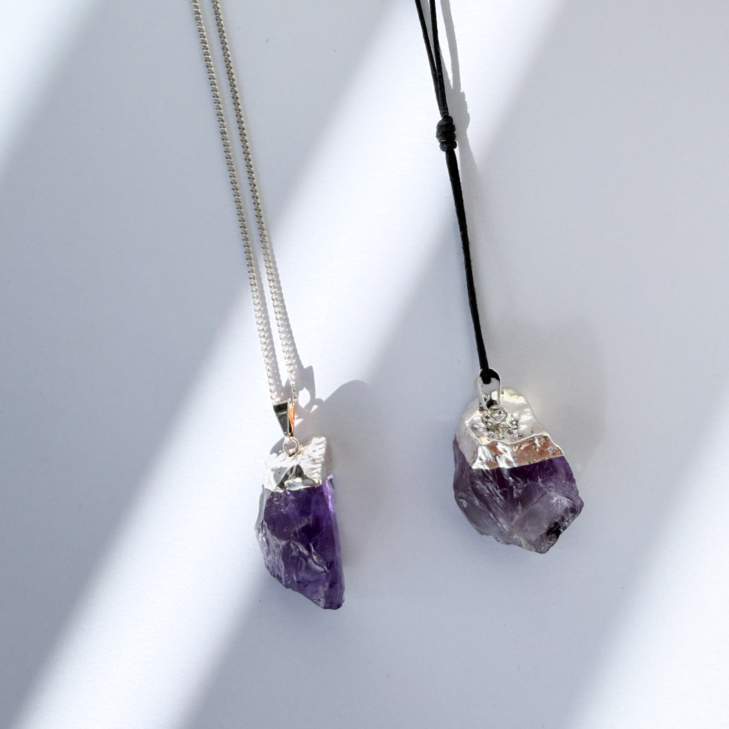 AMETHYST Crystal Pendant | Chain Necklace