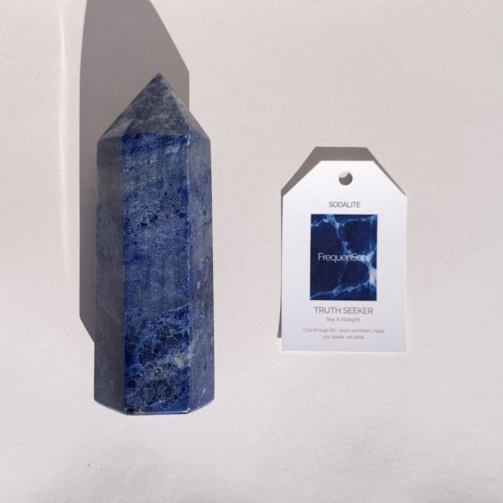 FrequenSoul Sodalite Tower – 400g | 14 x 4.5cm