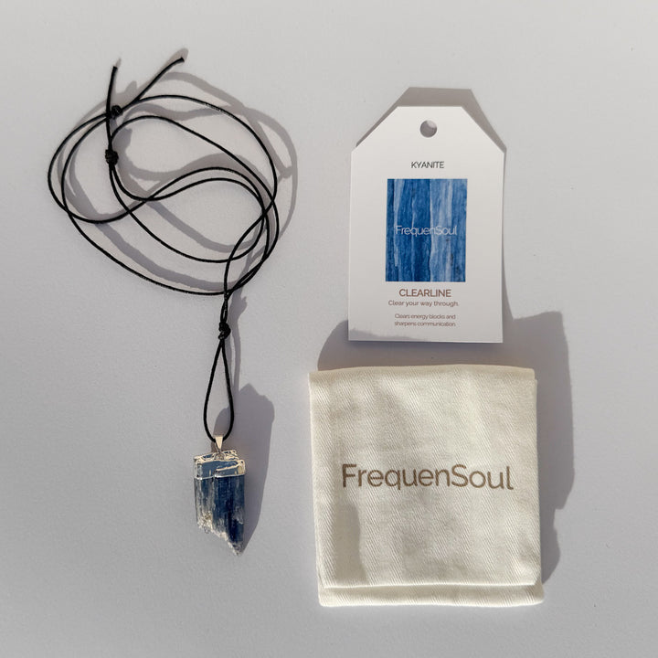Raw Kyanite Necklace | Cotton Cord