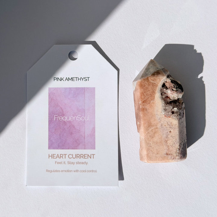 Pink Amethyst Druzy Point | 55g | 6x2.5cm
