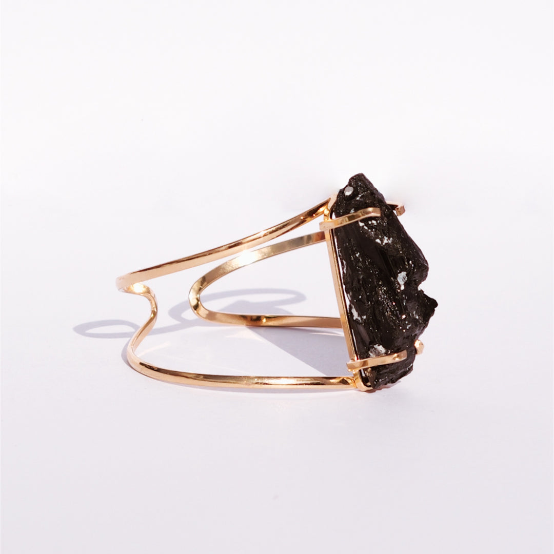 MINERAL CURRENT FORCE FIELD Black Tourmaline Crystal Cuff