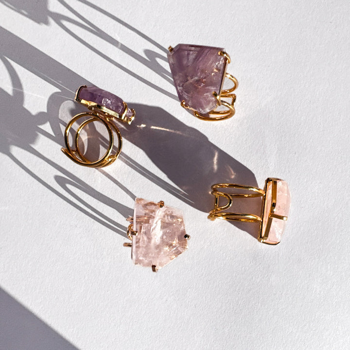 SOULMATE Rose Quartz Mineral Current Ring