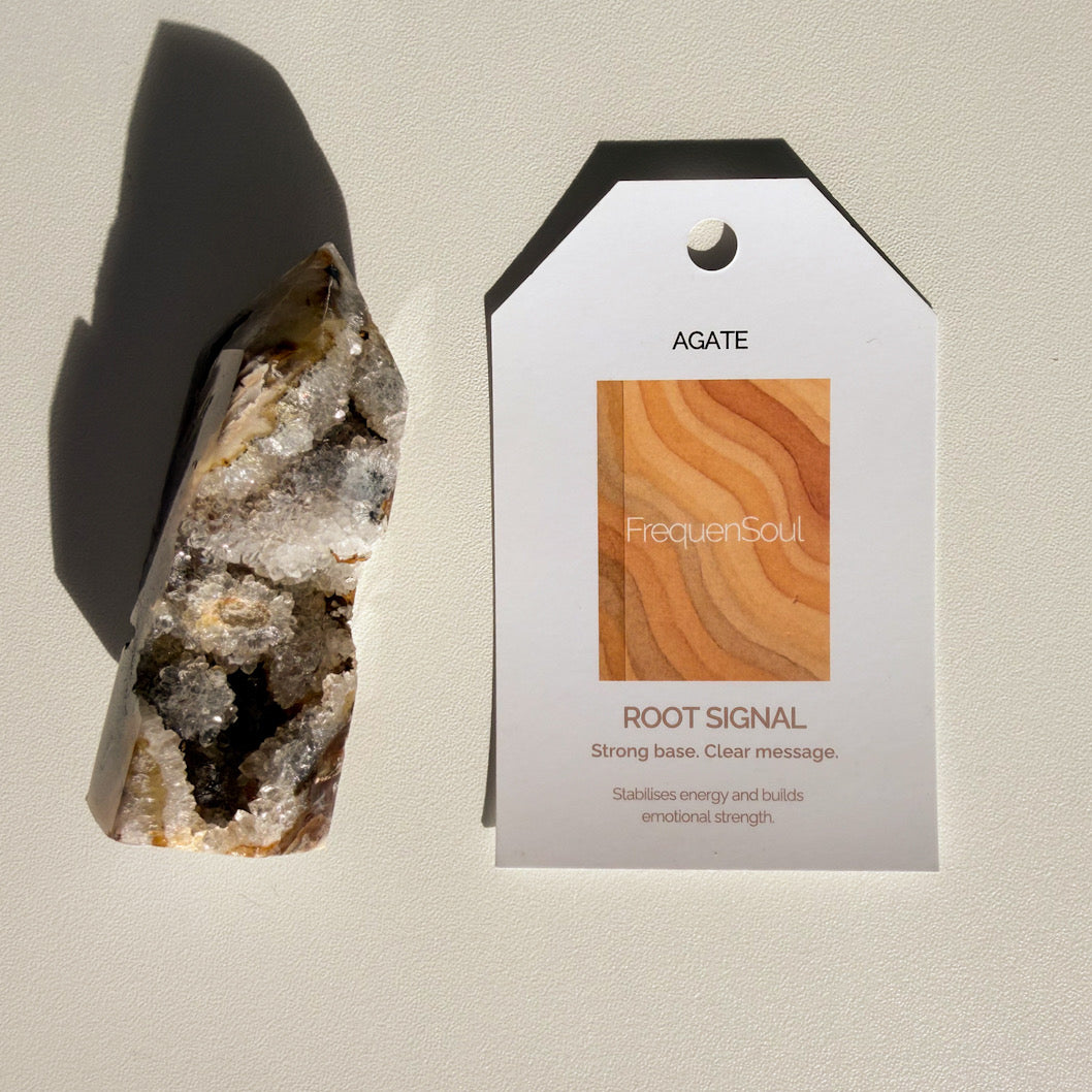 Agate with Druzy Quartz | 63g | Root Signal | Brazil