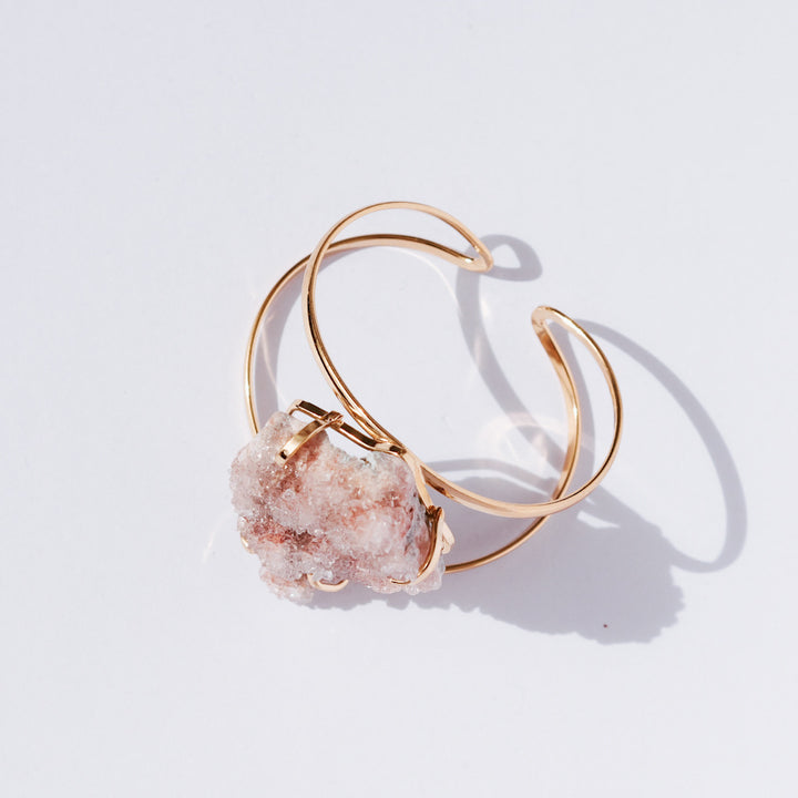 MINERAL CURRENT QUIET FORCE Pink Amethyst Cluster Cuff Bracelet