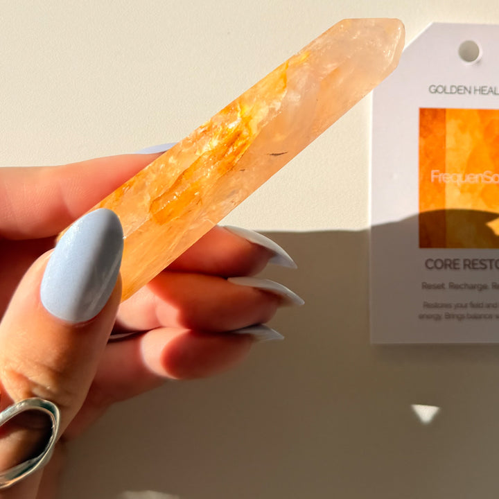 Golden Healer x Rose Quartz Point | 61g  9x2.5cm RARE