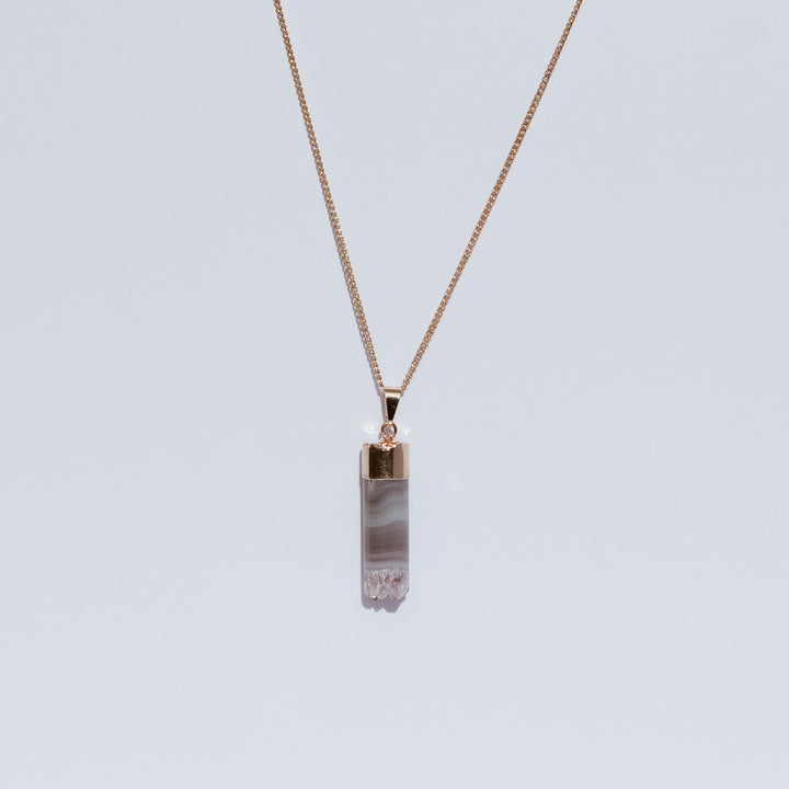 EARTH’S ELEMENT Amethyst/Agate Pendant Necklace