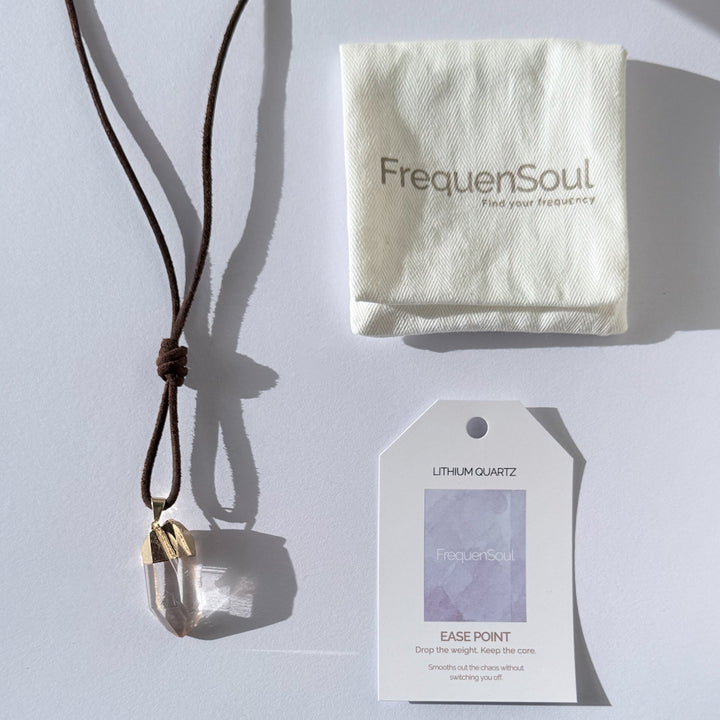 LITHIUM QUARTZ PENDANT | Leather Necklace