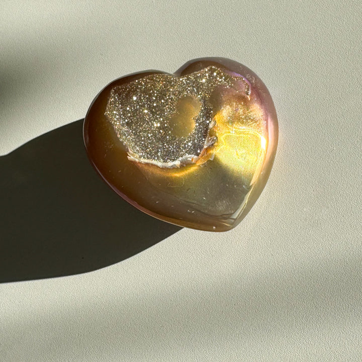 AURA AGATE HEART Golden