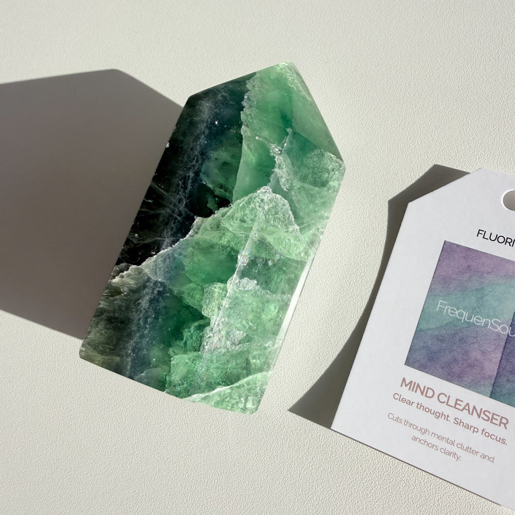 FLUORITE POINT 408g | 10x4.5cm Mind Cleanser  (Brazilian A-Grade)