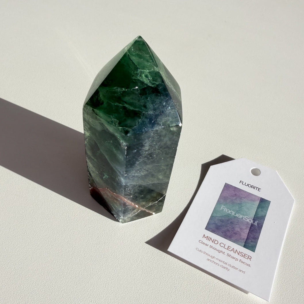 FLUORITE POINT 408g | 10x4.5cm Mind Cleanser  (Brazilian A-Grade)