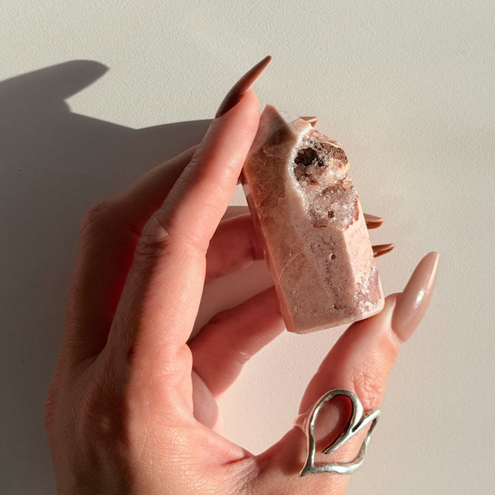 Pink Amethyst Druzy Point | 55g | 6x2.5cm