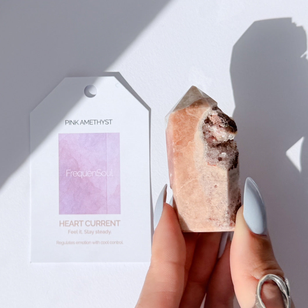 Pink Amethyst Druzy Point | 55g | 6x2.5cm