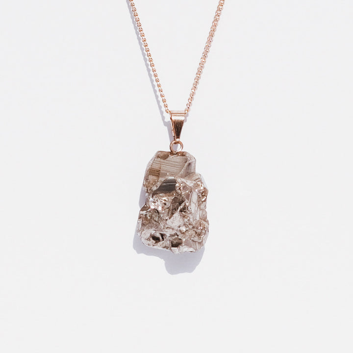 EARTH’S ELEMENT ENERGY CHARGER Pyrite Pendant Necklace
