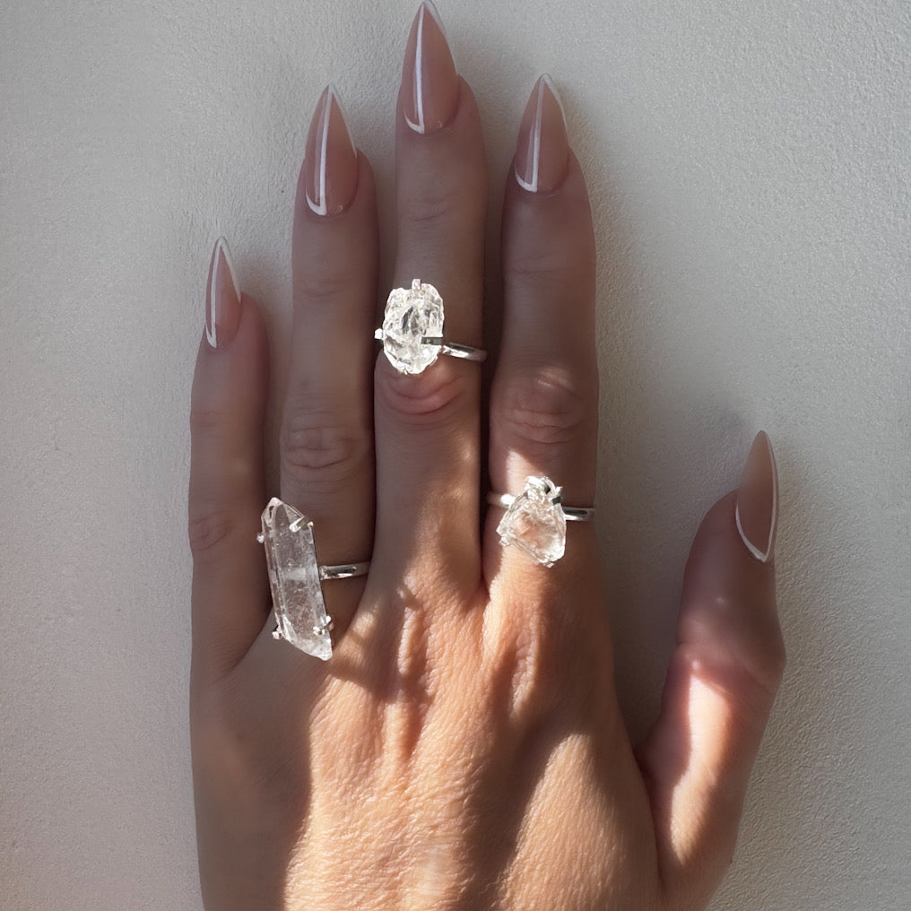 SIGNAL BAND Clear quartz Ring