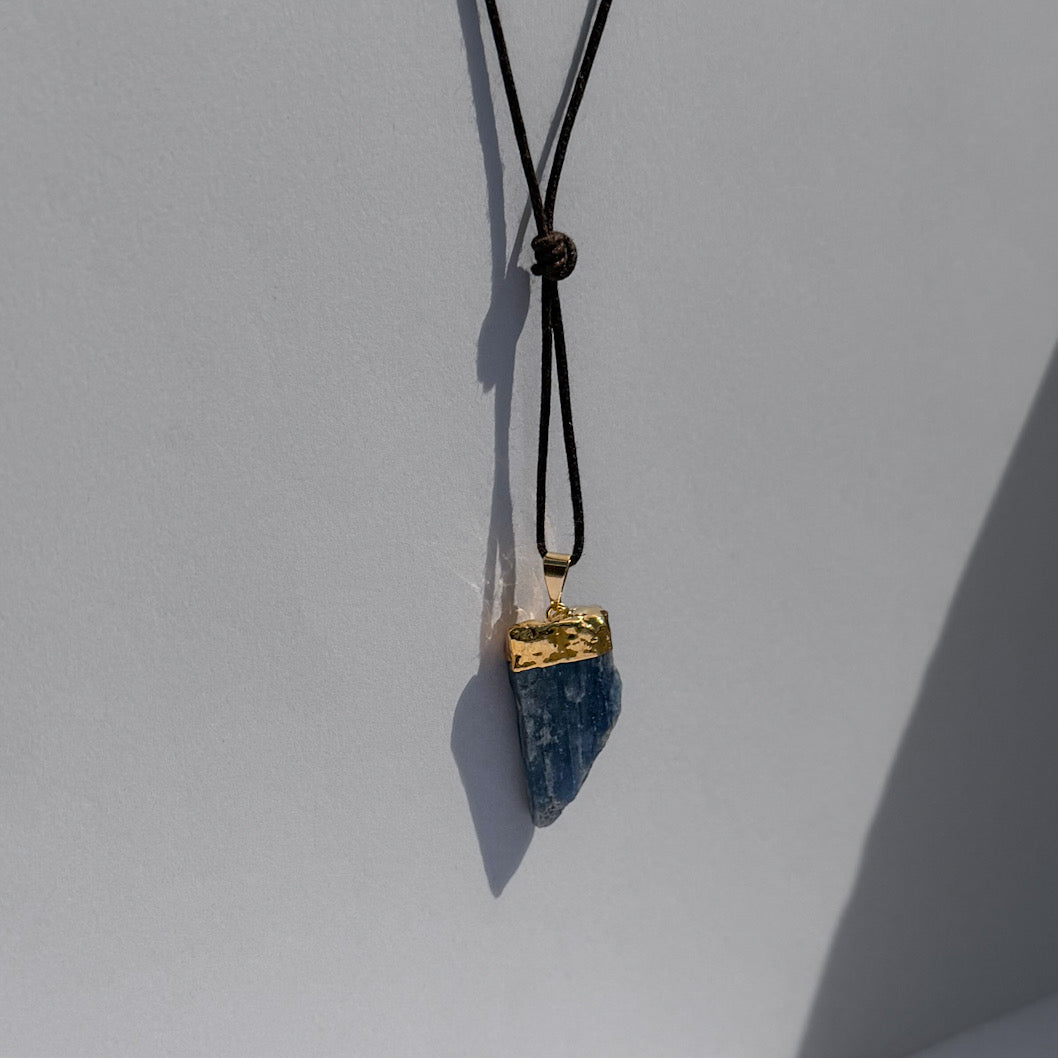 Raw Kyanite Necklace | Cotton Cord