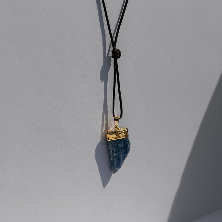 Raw Kyanite Necklace | Cotton Cord