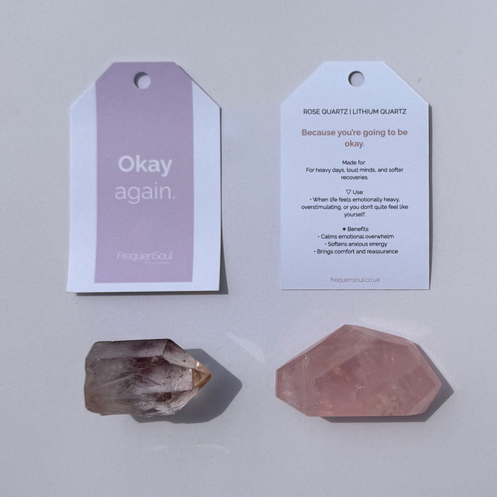 Okay Again | Rose Quartz & Lithium Quartz Crystal Gift Set
