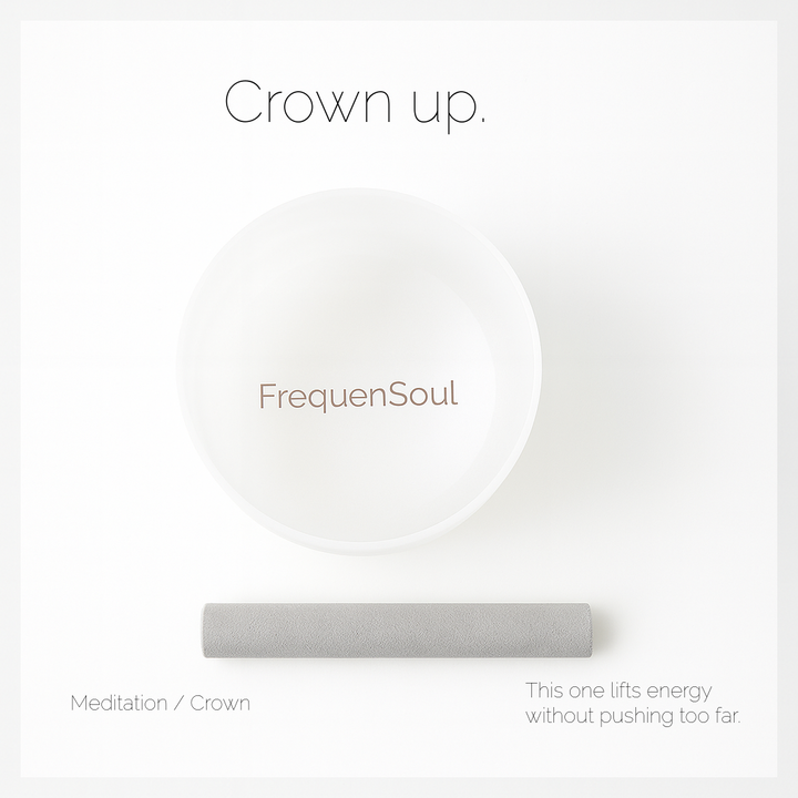 FREQUENSOUL ELEVATION Singing Bowl – B4 (8″ · 432Hz · Perfect Pitch · Crown)