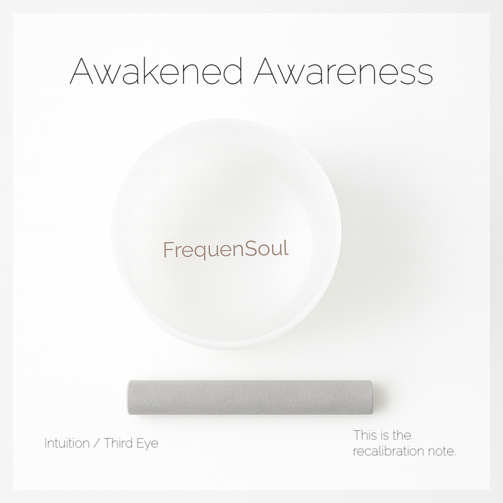 FrequenSoul CLARITY Singing Bowl – A4
(8″ · 432Hz · Perfect Pitch · 3rd eye)