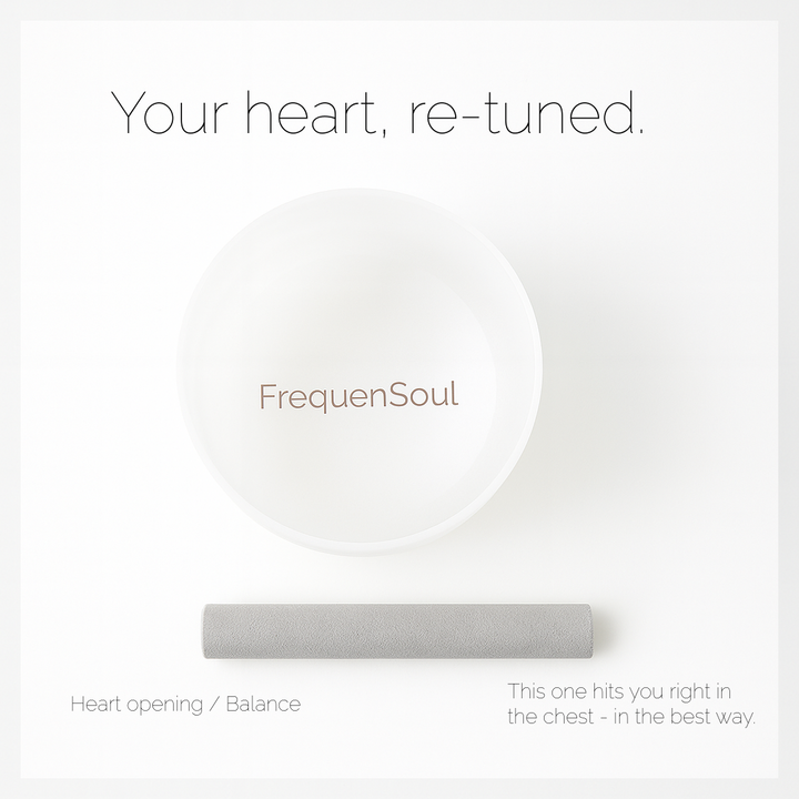 FrequenSoul HEART RESET Singing Bowl – F4 (7″ · 432Hz · Perfect Pitch)