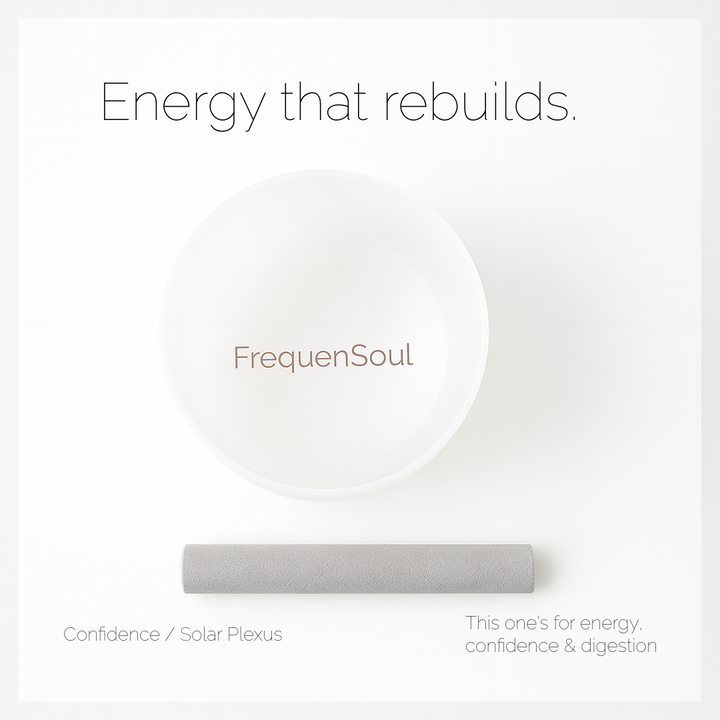 FrequenSoul CONFIDENCE Singing Bowl – E4 (7″ · 432Hz · Perfect Pitch)