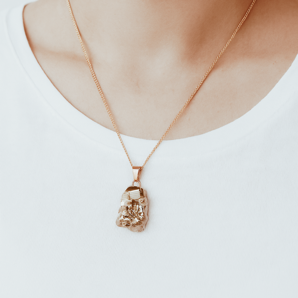 EARTH’S ELEMENT ENERGY CHARGER Pyrite Pendant Necklace