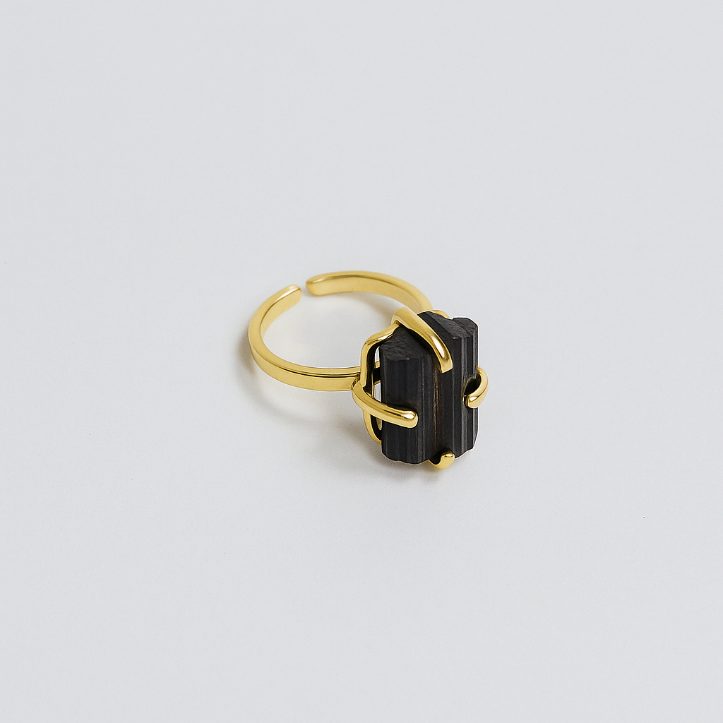 SIGNAL BAND FORCE FIELD Black Tourmaline Ring