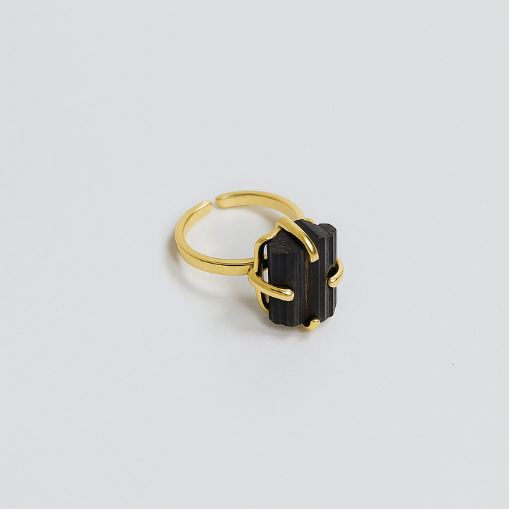SIGNAL BAND FORCE FIELD Black Tourmaline Ring