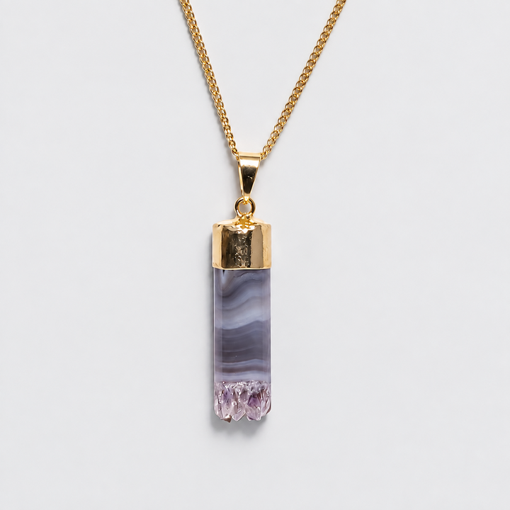 EARTH’S ELEMENT Amethyst/Agate Pendant Necklace