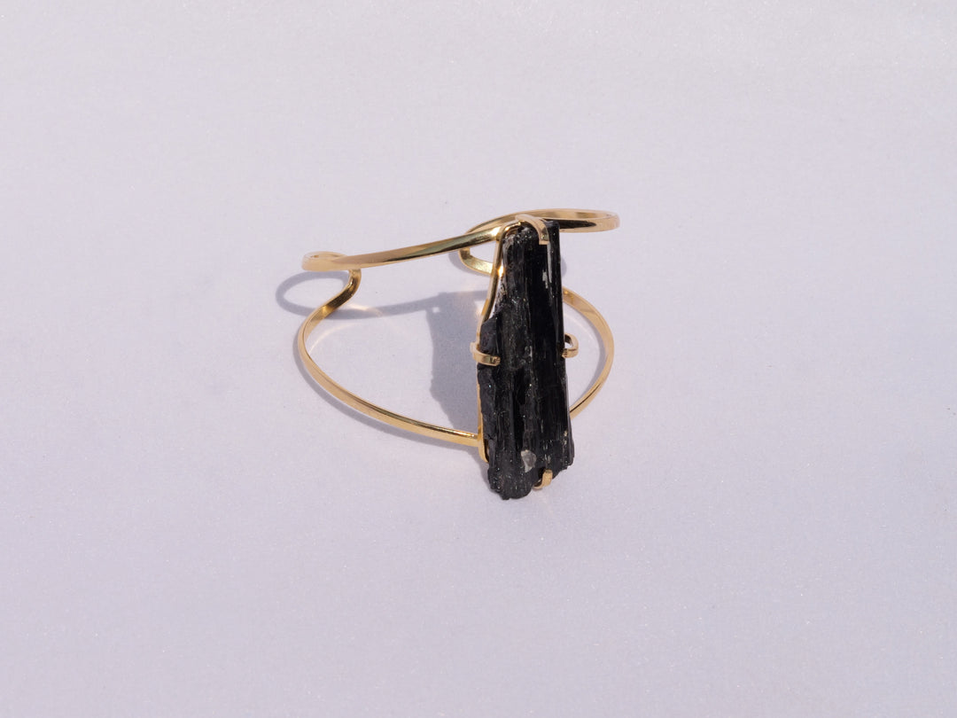 MINERAL CURRENT FORCE FIELD Black Tourmaline Crystal Cuff