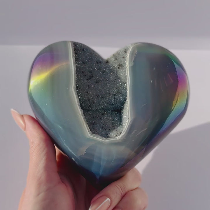 AURA AGATE HEART Silver