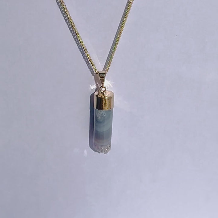 EARTH’S ELEMENT Amethyst/Agate Pendant Necklace