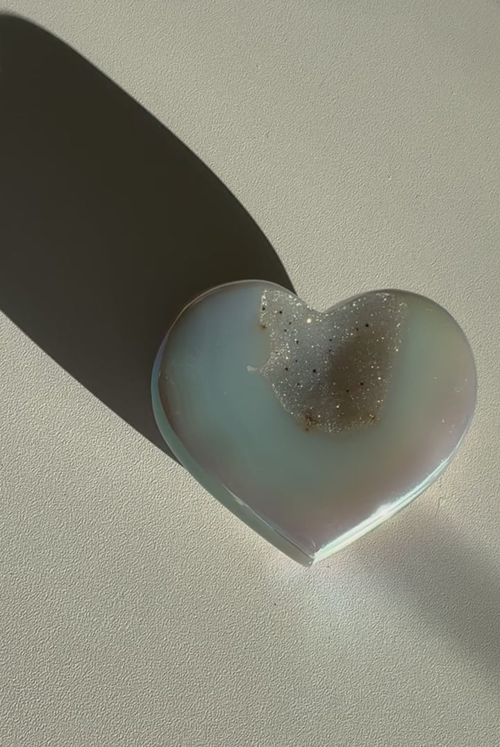 AURA AGATE HEART Silver